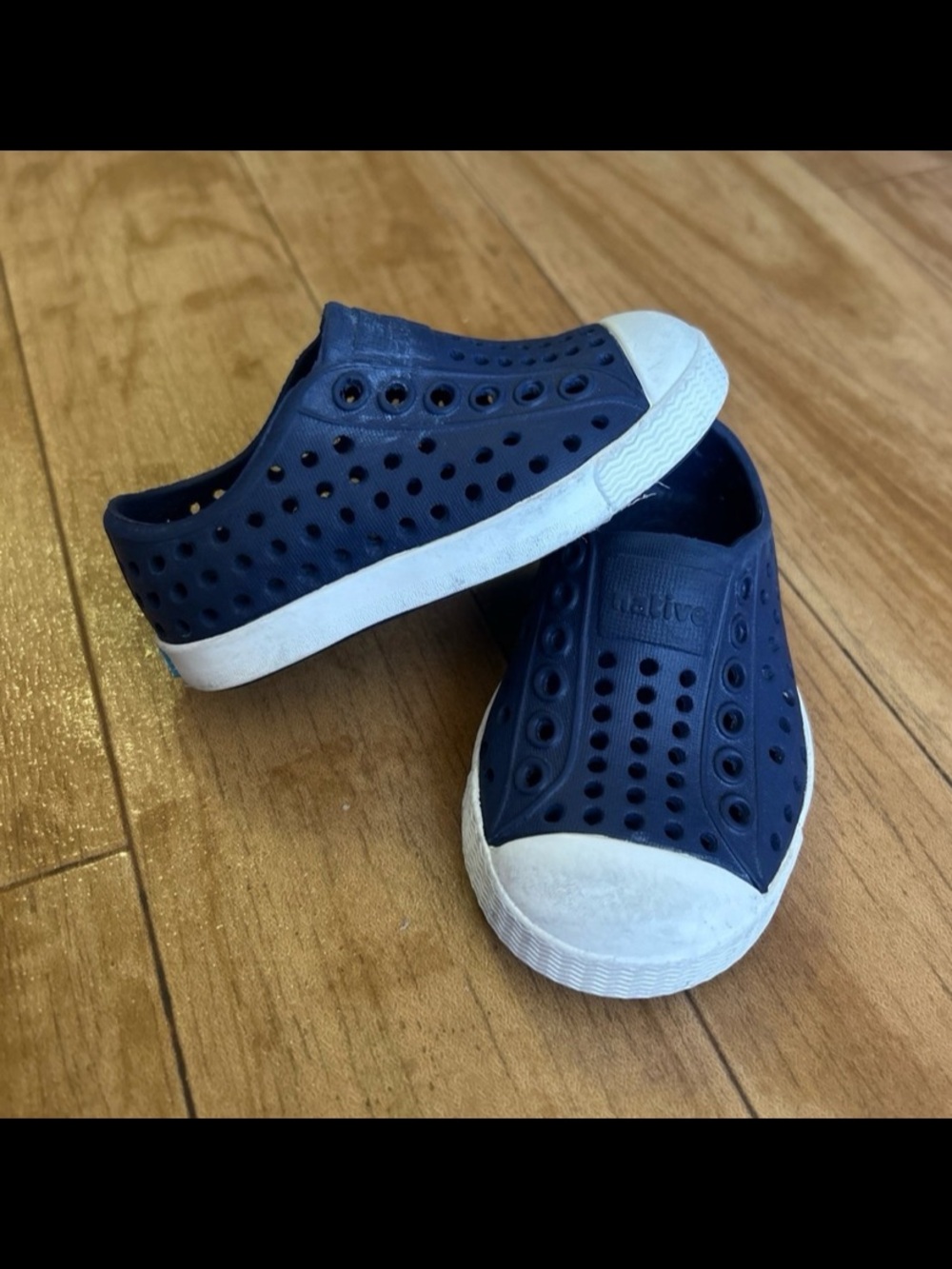 Native Kids Water Shoe Slip-On in Navy and White Native Shoes C4